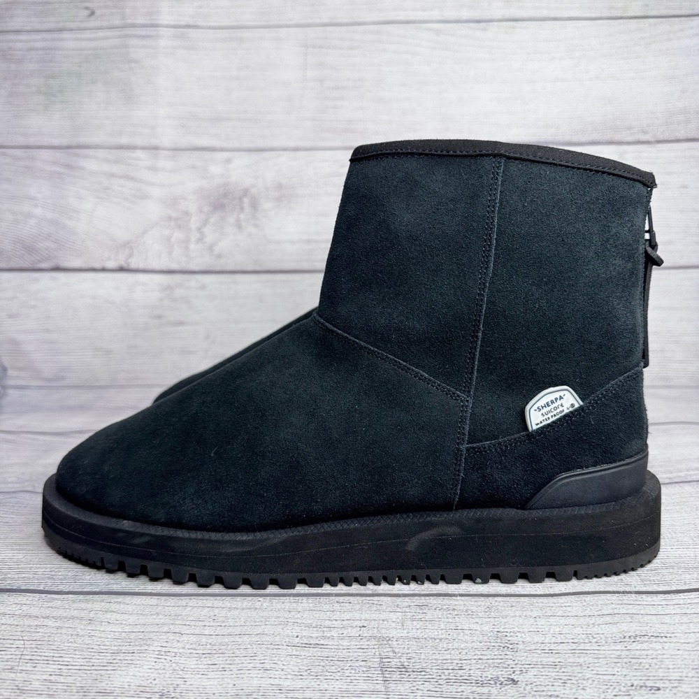 Suicoke Sherpa Waterproof Black Suede Vibram Arctic Grip Boots Mens 10 USW 12